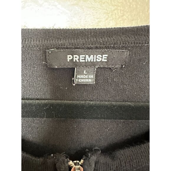 Premise Womens Black Cardigan Large long sleeve full zip‎ rayon round neck - Picture 3 of 7